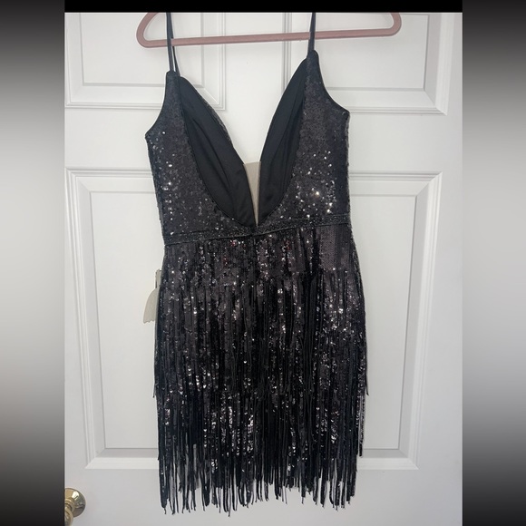 Tiffany Homecoming NWT black sequin mini dress - Picture 2 of 2